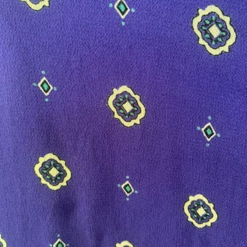 Intimately Free People Size XS Purple Geo Printed Blouse Buttons Long Sleeve - Picture 4 of 6